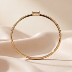 2 CT East-West Emerald-Cut Diamond Solitaire Bangle