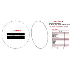 9.89 CT Marquise Cut Tennis Necklace