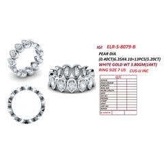 5.20 CT Pear Bezel Diamond Full Eternity Ring