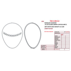14 CT Marquise Cut Tennis Necklace