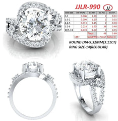 4 CT Round Solitaire Twisted Pavé Band Ring
