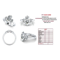 1.85 CT Marquise Three Stone Ring