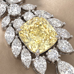 9.55 CT Yellow Cushion Diamond Chandelier Drop Earrings