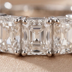 3.20 CT Radiant Diamond Half Eternity Ring