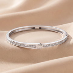 0.50 CT Diamond Pavé Screw-Motif Bangle