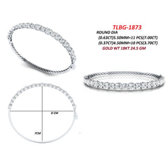 10.70 CT Round Diamond Half Eternity Bangle