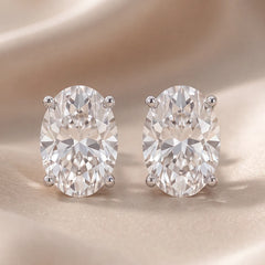 1 CT Oval Diamond Solitaire Stud Earrings