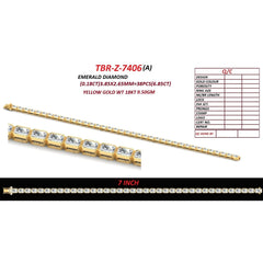 7 CT Emerald Tennis Bracelet