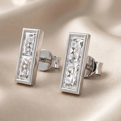 0.20 CT Framed Baguette Diamond Studs