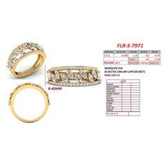 1.13 CT Marquise Cut Leaf Motif Band