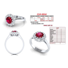 1.34 CT Round Double Halo Cluster Ring
