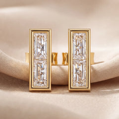 0.20 CT Framed Baguette Diamond Studs