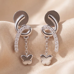 0.14 CT Diamond Charm Drop Earrings