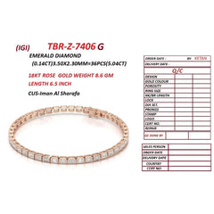 5 CT Emerald Cut Bezel Tennis Bracelet