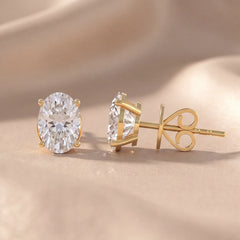 1 CT Oval Diamond Solitaire Stud Earrings