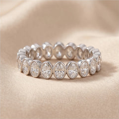 2 CT Oval Bezel Diamond Full Eternity Ring