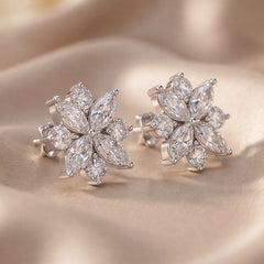 3.67 CT Marquise & Round Diamond Cluster Studs