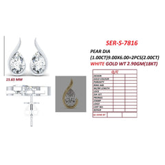 2.06 CT Pear Cut Swirl Stud Earrings