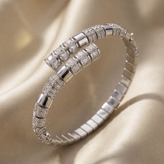32.51 CT Baguette & Pavé Diamond Bypass Bracelet