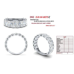 5.20 CT Radiant Diamond Half Eternity Ring
