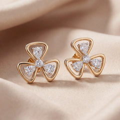 0.42 CT Pear Diamond Open Trefoil Studs