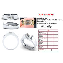 2.52 CT Emerald Cut East-West Signet Ring