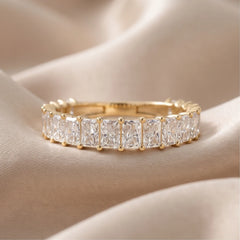 2 CT Radiant Diamond Half Eternity Ring