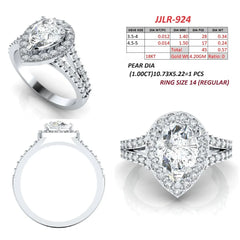 1.57 CT Pear Halo Ring