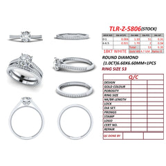 1.34 CT Round Solitaire Pavé Twin Ring