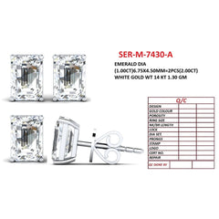 2 CT Emerald-cut Diamond Solitaire Stud Earrings