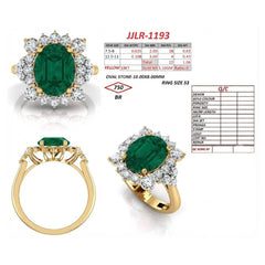 3.34 CT Oval Emerald Halo Ring