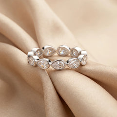 1.87 CT East-West Pear Bezel Diamond Full Eternity Ring