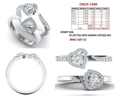0.83 CT Heart Halo Open Twin Ring