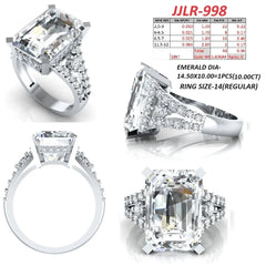 11 CT Emerald Hidden Halo Ring