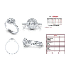 0.49 CT Round Double Halo Ring