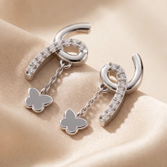 0.14 CT Diamond Charm Drop Earrings