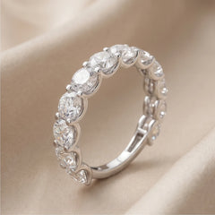 3 CT Round Diamond Half Eternity Ring