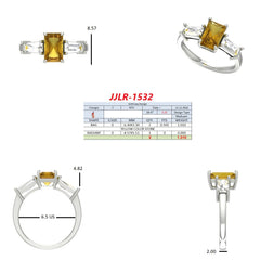2.8 CT Radiant Three Stone Ring