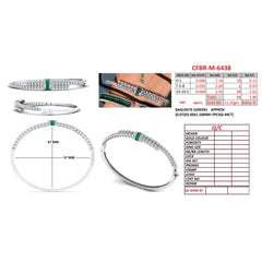 3.29 CT Baguette Emerald & Diamond Bypass Bangle