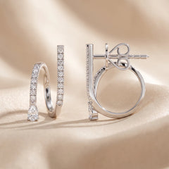 0.32 CT Diamond Pear Spiral Wrap Earrings