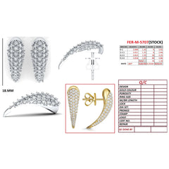 1.18 CT Diamond Pavé Talon Curved Drop Earrings
