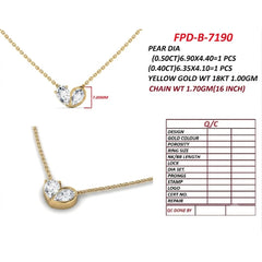 0.90 CT Pear Diamond Heart Pendant