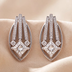 3.33 CT Princess-Cut Diamond Earrings