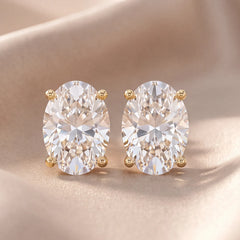 1 CT Oval Diamond Solitaire Stud Earrings