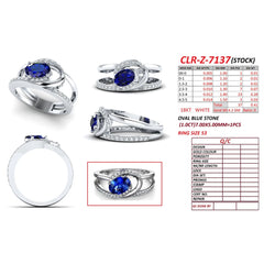 1.41 CT Oval Sapphire Swirl Halo Ring