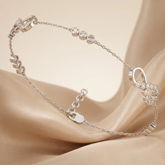 0.54 CT Diamond Infinity & Initial Chain Bracelet