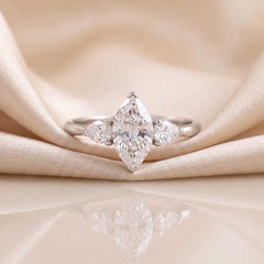 1.38 CT Marquise Cut Three Stone Ring