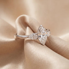 1.38 CT Marquise Cut Three Stone Ring