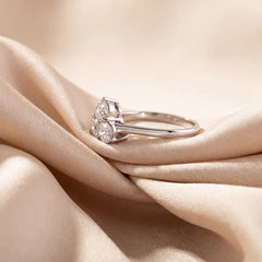 1.02 CT Round Triangle Ring