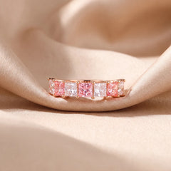 0.85 CT Fancy Pink & White Eternity band